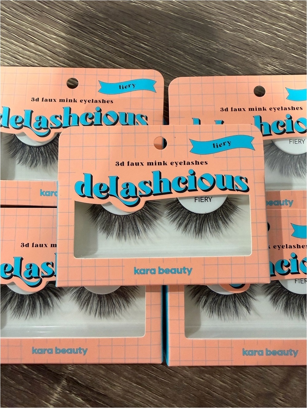5 x Kara Beauty Delashcious 3D Faux Mink Eyelashes Fiery NEW